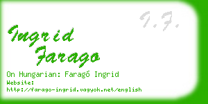 ingrid farago business card